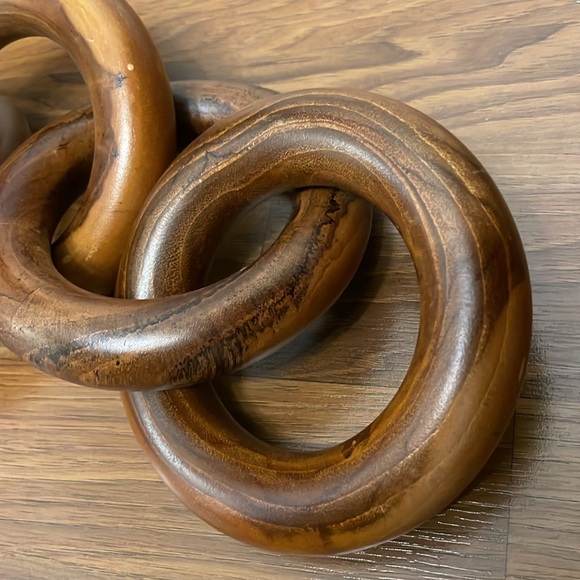 Studio McGee Threshold Teak Wood Round Chain - Picture 4 of 5